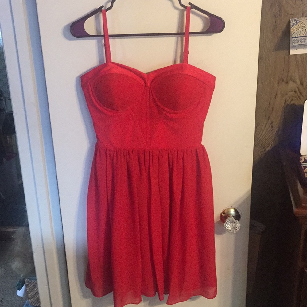 ERIN by Erin Fetherston red strapless bodice dress